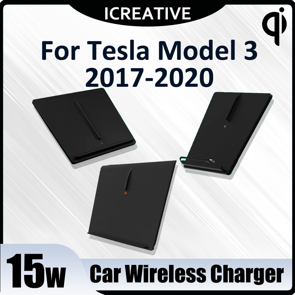 Wireless Phone Charger Pad - Draadloze Autolader Voor Tesla Model 3