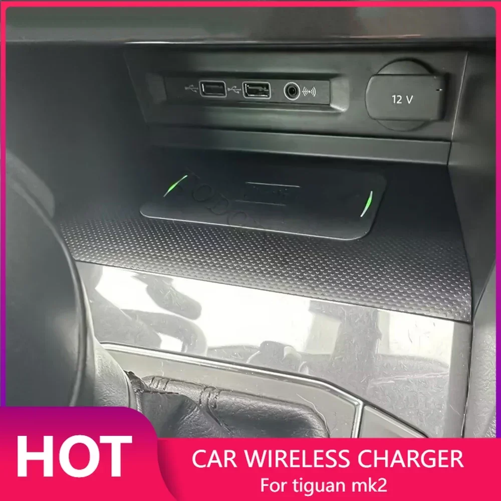 Wireless Phone Charger Pad - Auto Draadloze Oplader Voor Volkswagen Tiguan
